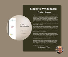 Load image into Gallery viewer, Magnetic Whiteboard Wall Decal 39” x 18” Peel and Stick Dry Erase Contact Paper with 55 Magnetic Letters Self Adhesive for Home, Office or Playroom
