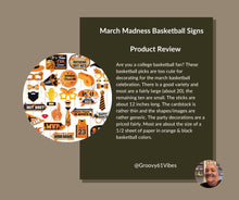 Load image into Gallery viewer, Let The Madness Begin Basketball Photo Props College Basketball Party Photo Booth Props Kit Basketball Themed Party Photography Decoration Supplies 30 Pieces
