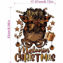 Load image into Gallery viewer, Have A Melanin Christmas Design Trendy Iron-on Heat Transfer
