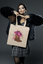 Load image into Gallery viewer, Fashion Graphic Print Cowgirl Boots &amp; Hat Design Trendy Canvas Tote Bag

