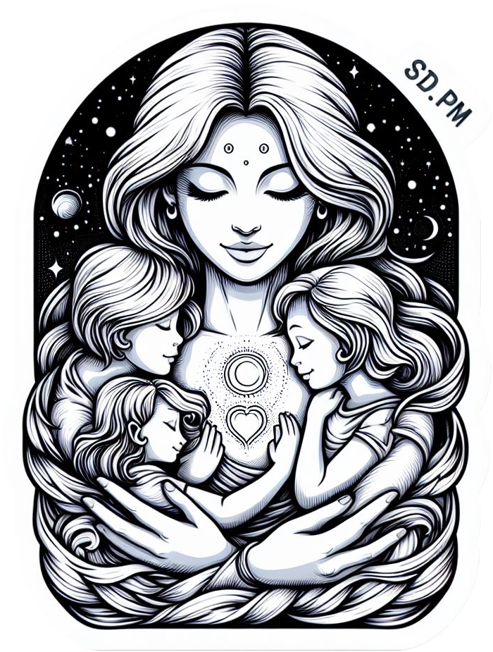 Mother's Day Mother Hugging Kids Mom Vinyl Sticker