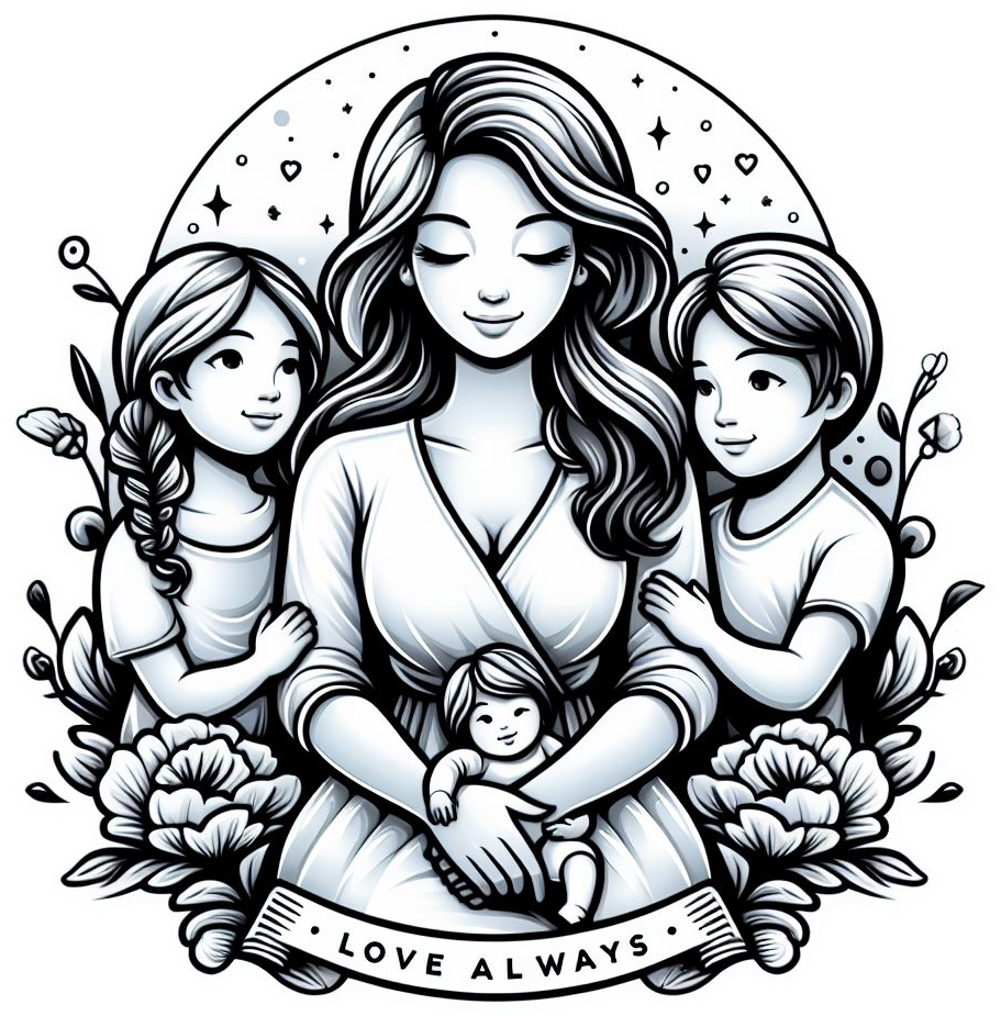 Mother's Day Mother Surrounded by Kids Caption Love Always Mom Vinyl Sticker