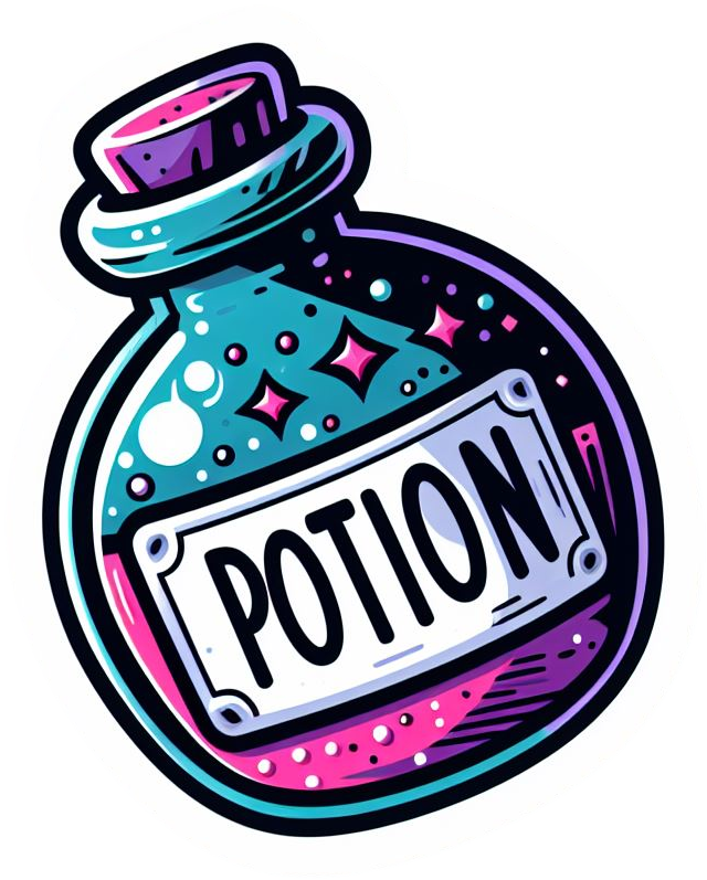 Pink & Blue Bubbling Magic Potion  Vinyl Stickers