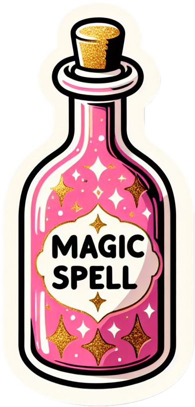 Pink & Gold Magic Spell Potion Bottle Vinyl Stickers