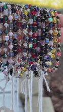 Load and play video in Gallery viewer, Crystal Cubes &amp; Bicones Handcrafted Crystal Beaded Bracelet Jewelry 7.5" Group #1
