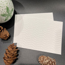 Load image into Gallery viewer, Evergreen Pine Trees Embossed Holiday Cards, White Holiday Cards Set, Handmade Elegant Greeting Cards, Textured Stationery, Minimalist
