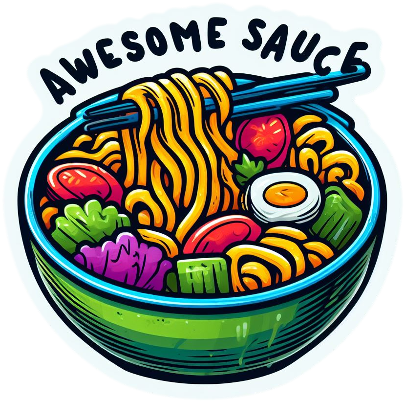 Awesome Sauce Ramen Noodles Bowl Vinyl Foodie Stickers