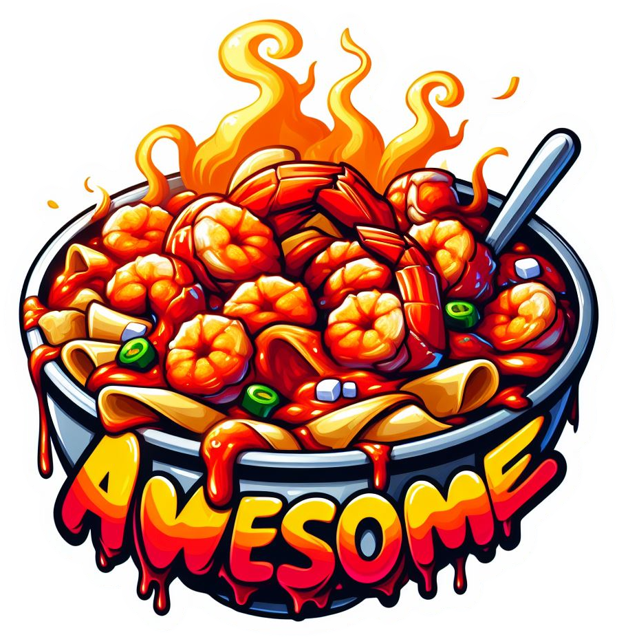 Flaming Hot Bowl of Shrimp Creole Vinyl Foodie Stickers