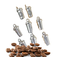 Load image into Gallery viewer, Gold or Silver Coffee Cup 3D Charms Mobile Phone Dust Plug
