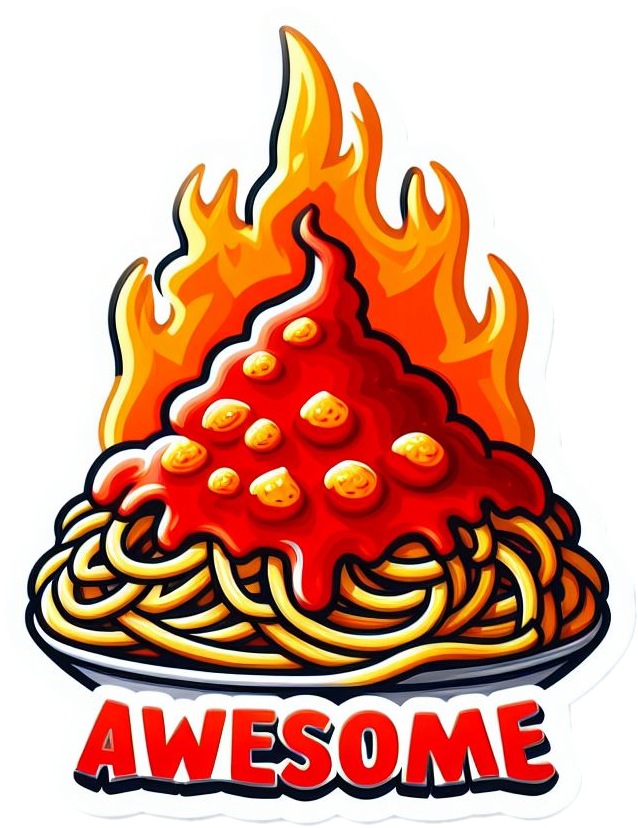 Awesome Spaghetti with Meat Sauce Vinyl Foodie Stickers