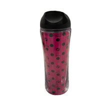 Load image into Gallery viewer, Barbie Pink &amp; Black Polka Dots 16 oz. Plastic Travel Cup Mug (Pre-owned)
