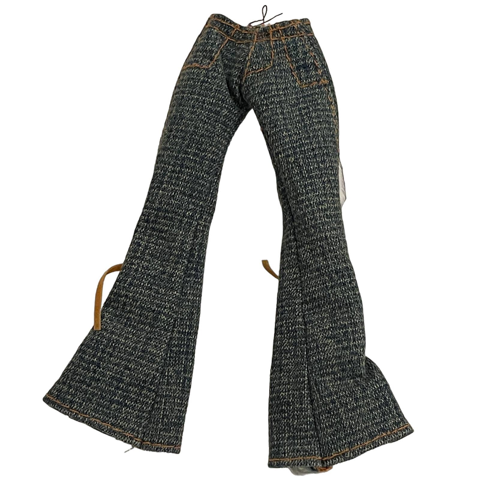 MGA Bratz Doll Blue Bell-Bottom #38 Pants Cross Stitch Legs (Pre