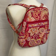 Load image into Gallery viewer, Vera Bradley Pink Paisley Backpack Quilted Tote Bag
