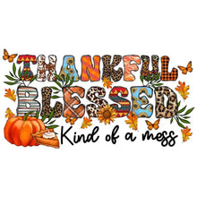 Load image into Gallery viewer, Thanksgiving Thankful Kind of a Mess Design Trendy Iron-on Heat Transfer
