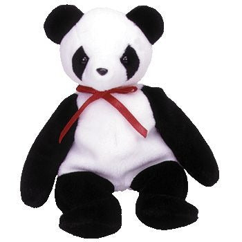 Ty Beanie Babies Fortune Panda Bear White & Black (Retired)