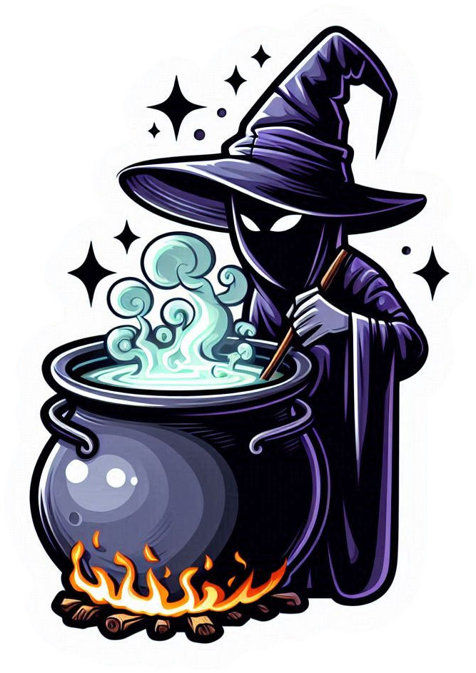 Mystical Wizard Boiling Pot Magic Potion Vinyl Stickers