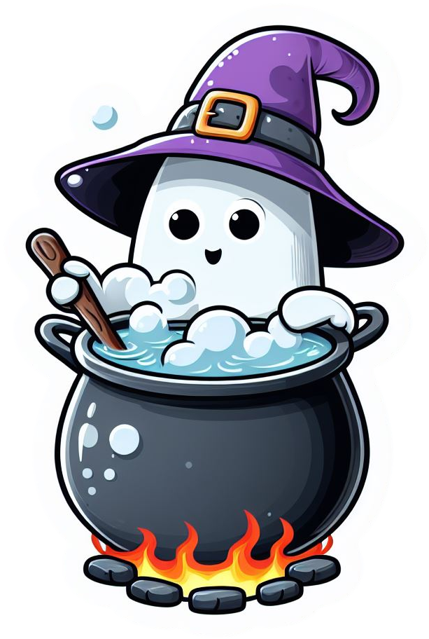 Funny Wizard Ghost Brewing Magic Potion Vinyl Stickers