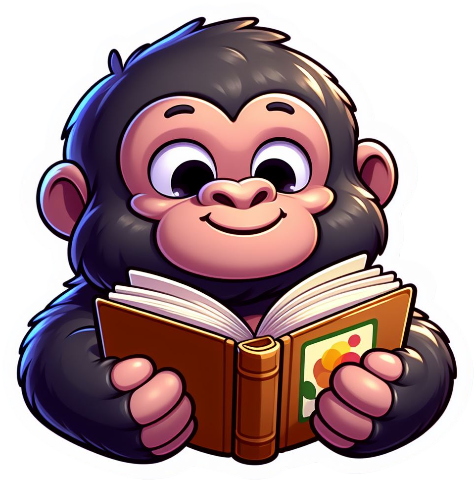 Monkey Chimpanzee Reading a Book Animal Vinyl Stickers