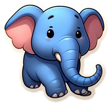Zoo Blue Elephant Animal Vinyl Stickers