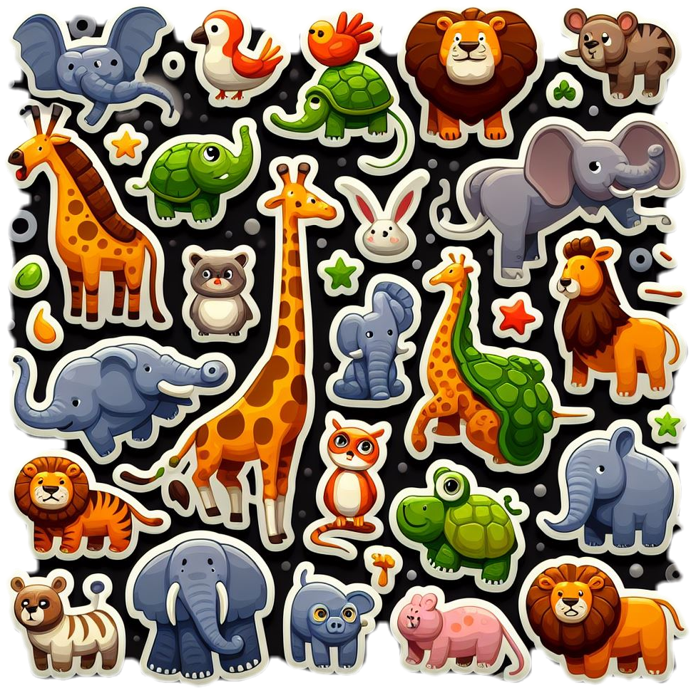 Zoo Menagerie Animal Vinyl Stickers