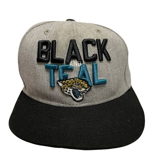 New ERA NFL Jaguars black teal football 7.25 Baseball Cap Hat (pre-owned)