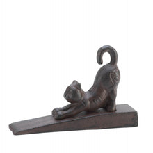 Load image into Gallery viewer, Stretching Cat Door Stopper Cast iron Figure
