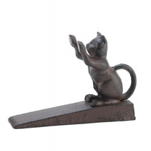 Load image into Gallery viewer, Cat Scratching Door Stopper Cast Iron
