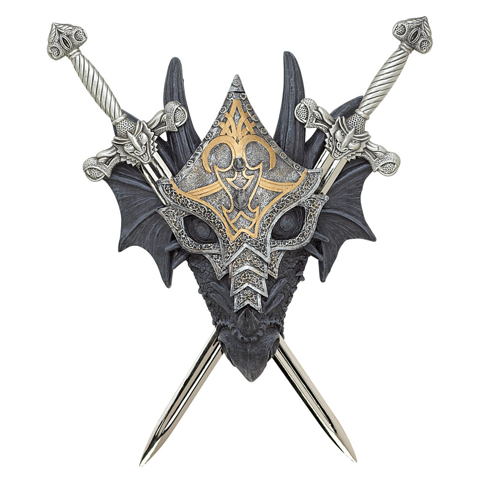 Armored Horned Dragon Wall Crest Home Decor