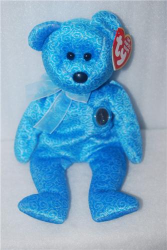 Ty Beanie Babies Classy the Blue Teddy Bear (Retired)