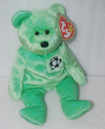 Ty Beanie Babies Kicks the Green Soccer Bear (Retired)