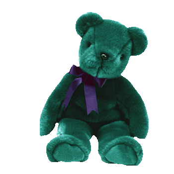 Ty Beanie Buddy Old Face Emerald Green Bear (Retired)