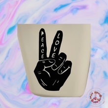 Load image into Gallery viewer, Peace Love Hand Vinyl Decal for Crafters 2.7&quot; x 3.5&quot;
