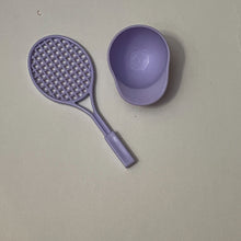 Load image into Gallery viewer, Vintage 2000 J C Penny Doll Accessories Lavender Tennis racquet &amp; Cap Hat Barbie (Pre-owned)
