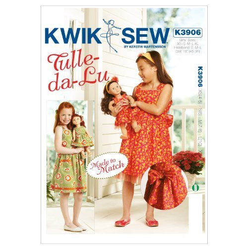 Kwik-Sew K3906 Tulle-Da-Lu Made to Match Dresses Pattern Girls & Doll