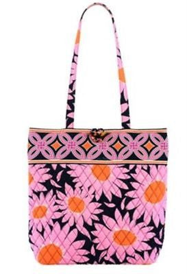 Vera Bradley Loves Me Pink Floral Print Tote Purse HandBag Quilted Retired