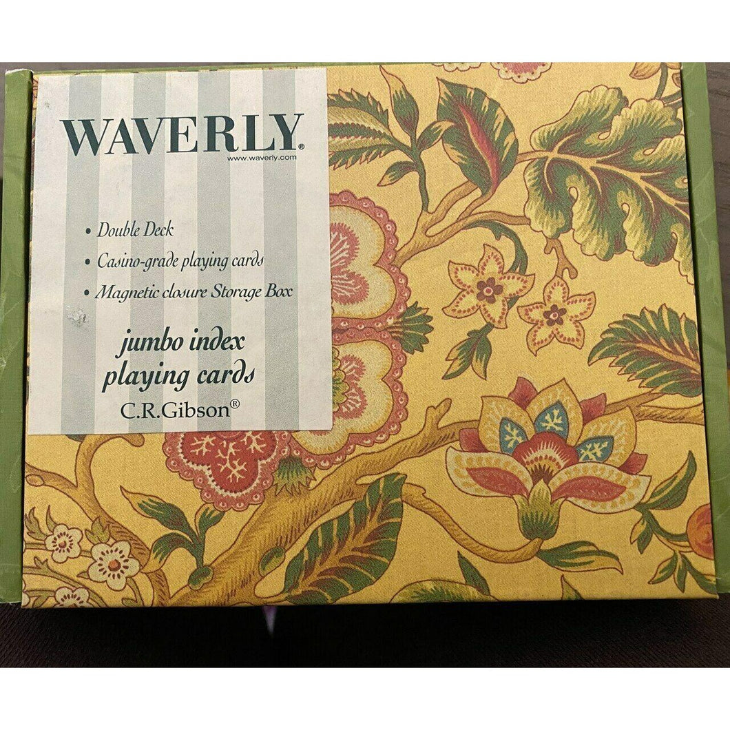 Waverly Samsara Wooden Box Set 2 Decks Floral Playing Cards C.R. Gibson