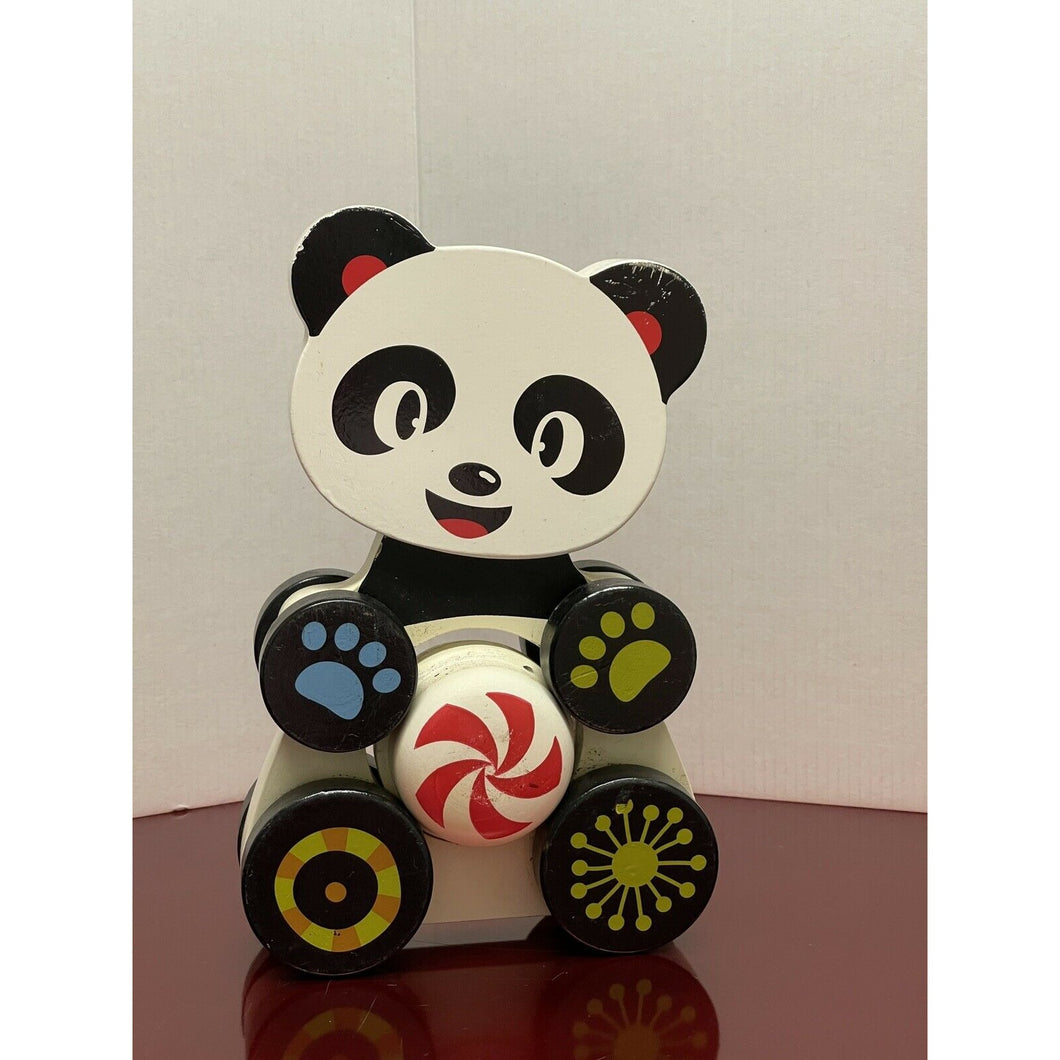 Toys R Us Imaginarium Push and Go Wooden Painted Panda Bear (Pre-owned)