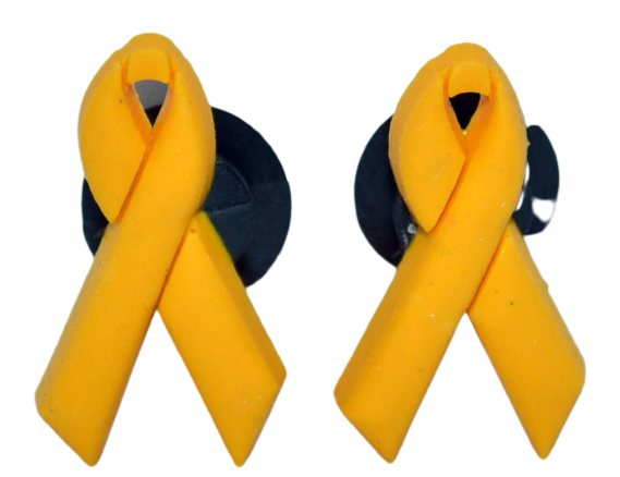 Bone and Bladder Cancer Awareness Ribbons fit will fit in Clog type shoes with holes  (Set of 2)