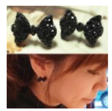 Load image into Gallery viewer, Petite Simple Black Butterfy Bow Post-back Fashion Earrings
