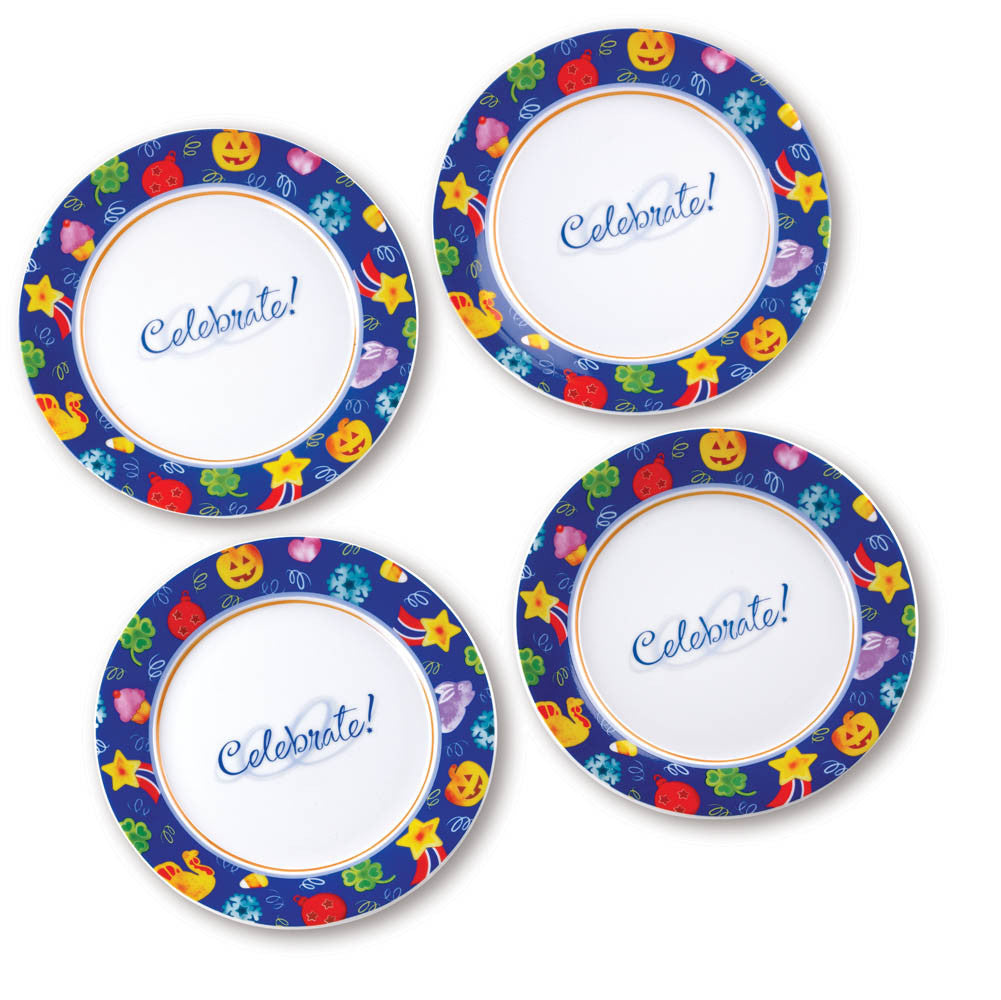 Celebrate 4Pc Dessert Plate Set Ceramic