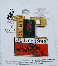 Load image into Gallery viewer, Vintage USA Collector 1996 Atlanta Olympic Pin - Month 12 July 1995 Pinback
