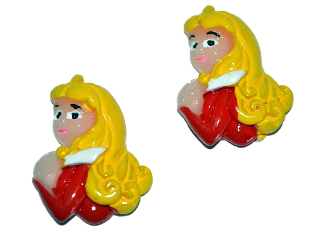 Princess #3 Resin Flatback Cabochons Crafts Hair bows(Set of 2)