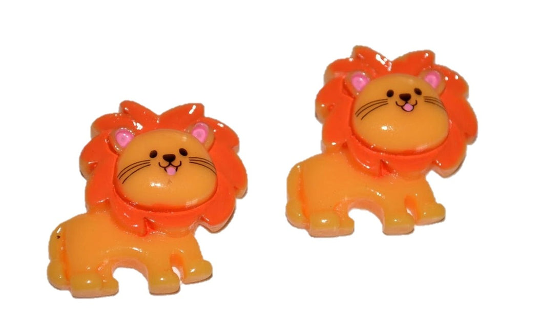 Yellow Lion Resin Flatback Cabochons Crafts Hair bows (Set of 2)