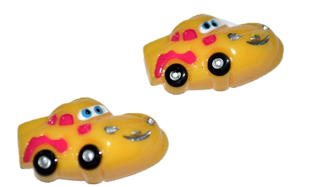 Car Yellow Resin Cabochons (Set of 2)