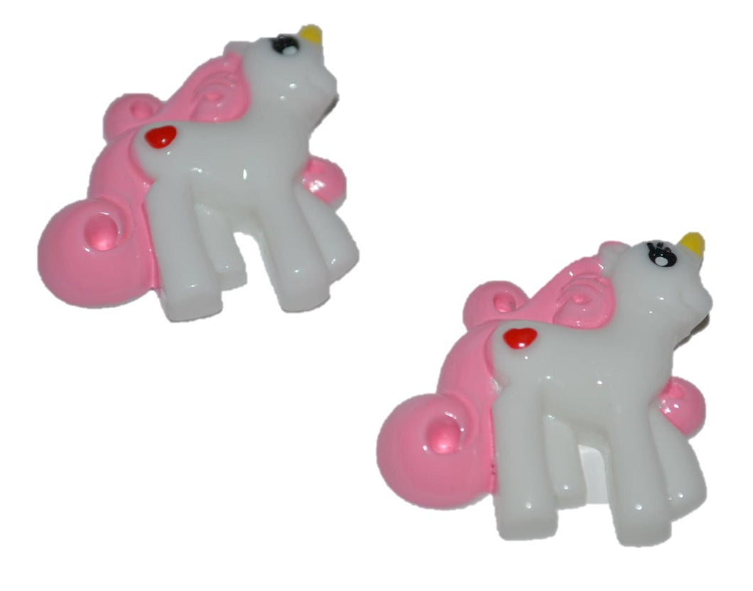 Little Pony White Resin Cabochons (Set of 2)