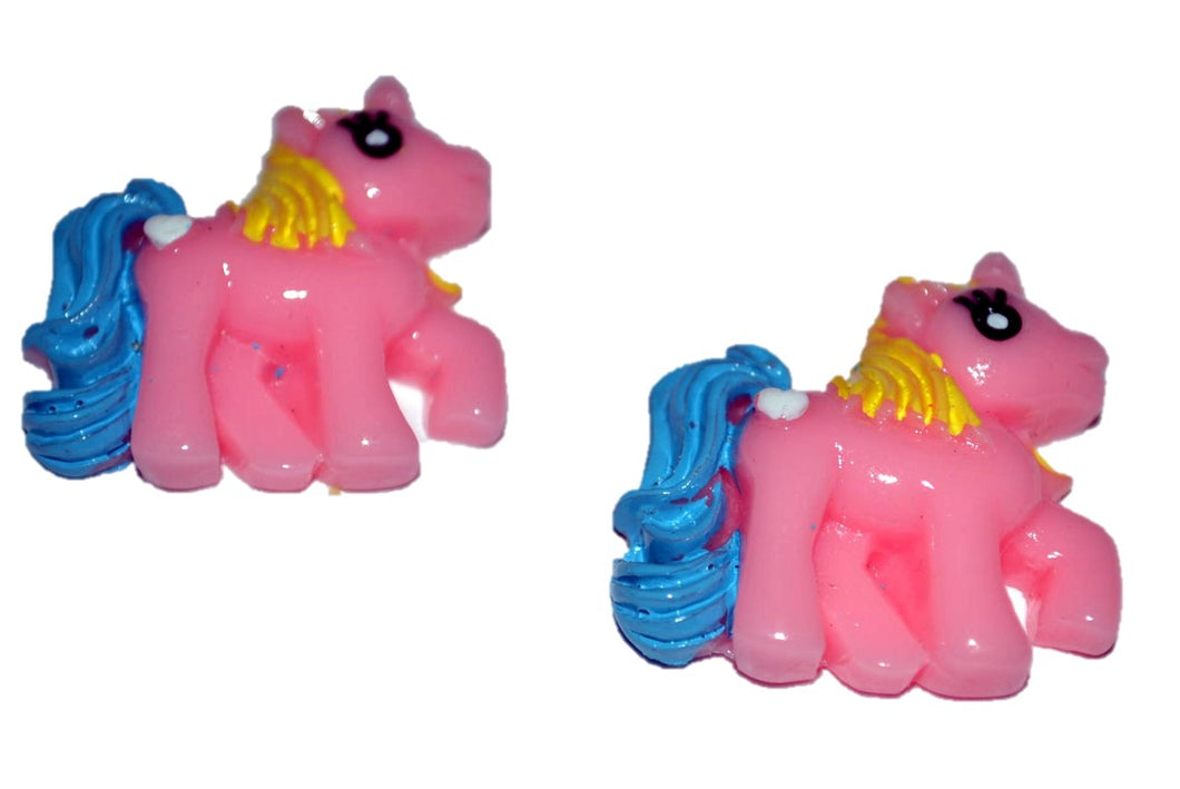 Little Pony Pink Resin Flatback Cabochons Crafts Hair bows (Set of 2)