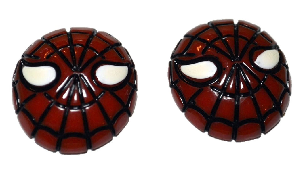 Spiderman Red & Black Flatback Cabochons Crafts Hair bows (Set of 2)