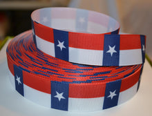 Load image into Gallery viewer, USA Red White &amp; Blue Star 1&quot; Ribbon 3 yards

