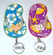 Load image into Gallery viewer, Tropical Flip Flop Beach Sandal Keychain Ring 4&quot; Random Color
