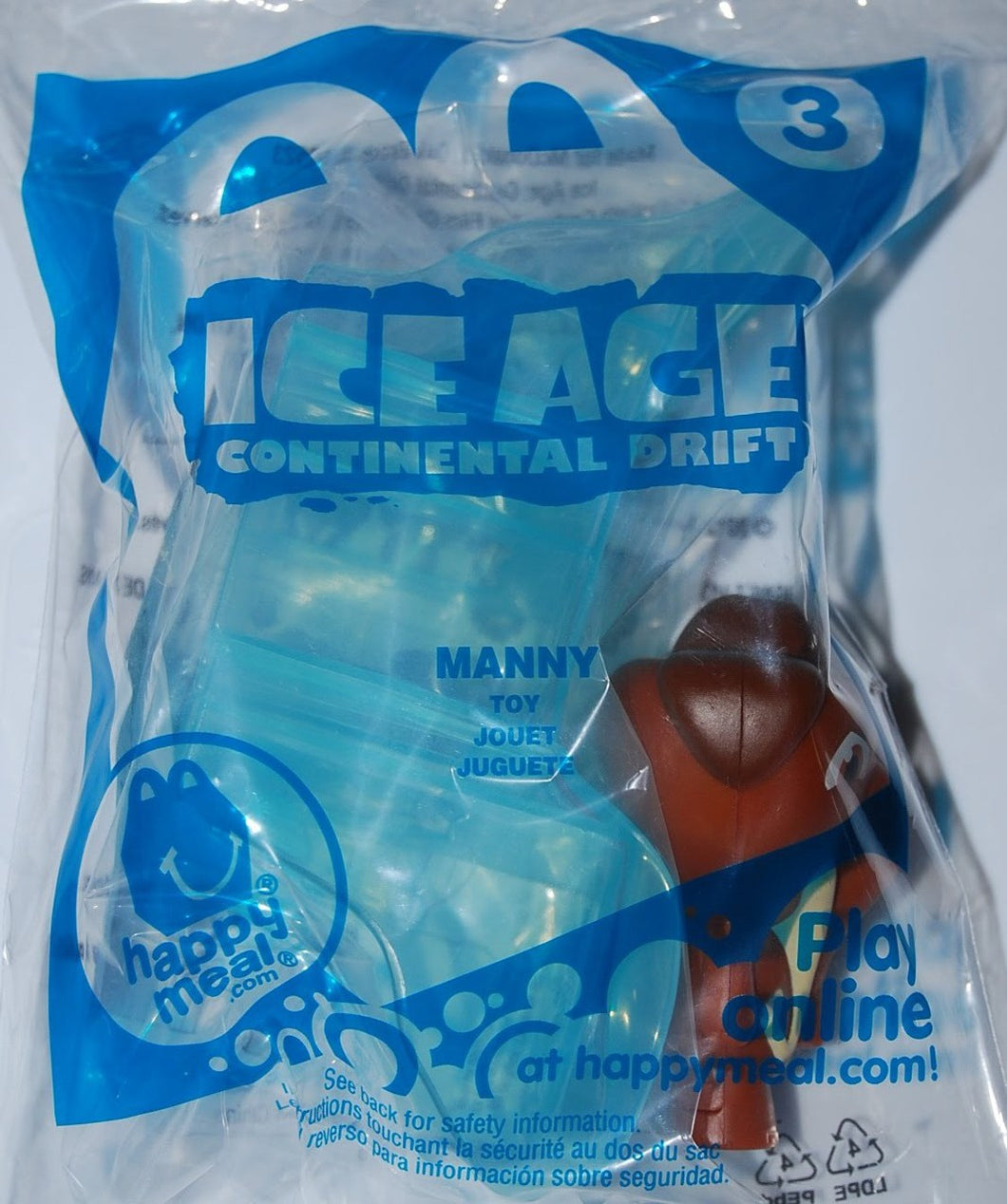 McDonald's 2012 Ice Age Continental Drift Manny #3 Toy